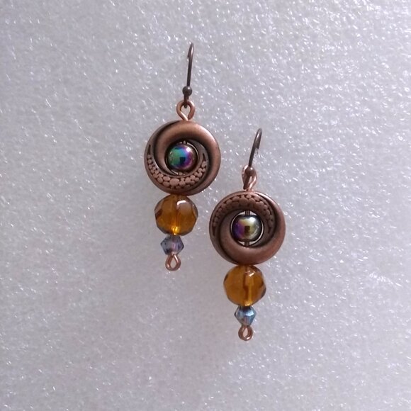 Amazing Short Stack - Fall Colors ~ Short Dangle Earrings ~ Beautiful Boho Chic - Picture 4 of 5